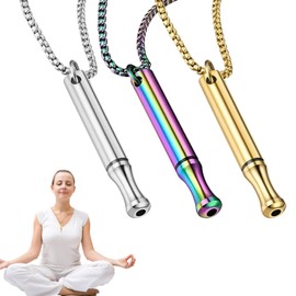 Breathing Necklace,3 Colors Anxiety Necklace Breathing,Stainless Steel MindfulnessAnxiety Breathing Necklace for Breathing Exercises Women & Men