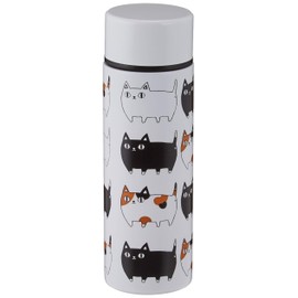 Ceramic Indigo Cat 3 Brothers, Stainless Steel Petite Bottle, Approx. φ1.6 inches (4.2 cm), Height 5.7 inches (14.3 cm), 98156