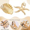 Auiremrti 2 Stück Haarklammern in Seesternform,Haarklammer in Muschelform,Große Haarklammern,Goldenes Haar-Accessoire