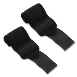 Victor Fitness 18" Powerlifting Wrist Wraps - Perfect for Weightlifting, Strength Training, Bodybuilding (Black)