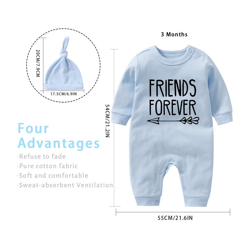 culbutomind Baby Twins Bodysuits Born Together Friends Forever Newborn Cute