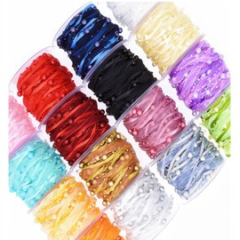 Rockreyoa 10 m Pearl Ribbon with Chiffon Ribbon Pearl Garland Organza Ribbon Pearl String Satin Ribbon Pearl Necklace Beads Cord Decorative Ribbon for DIY Crafts Party Table Decoration Wedding