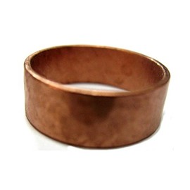Roger Enterprises Wide 8mm Solid Copper Ring with Hammerred Design Made in USA (7)