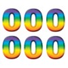 Beistle Multi-Color Plastic 3-D Number "0", 6 Piece, 11", Multicolored