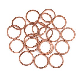 X AUTOHAUX 20pcs Copper Washer Flat Sealing Ring Spacer for Car 22 x 27 x 1.5 mm