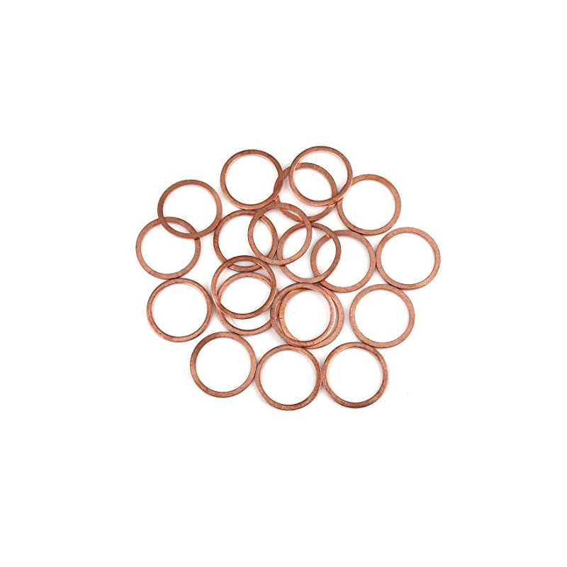 X AUTOHAUX 20pcs Copper Washer Flat Sealing Ring Spacer for