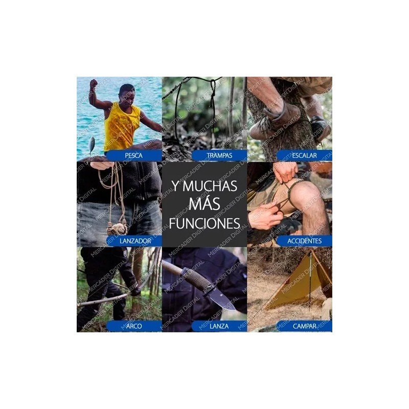 Mercader Digital Paquete De 10 Pulsera Supervivencia Táctica Paracord Mayoreo