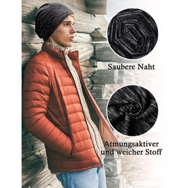Kiiwah Pack of 2 Beanie Hat for Men and Women Striped Slouch Unisex Knitted Beanie for Spring, Autumn and Winter