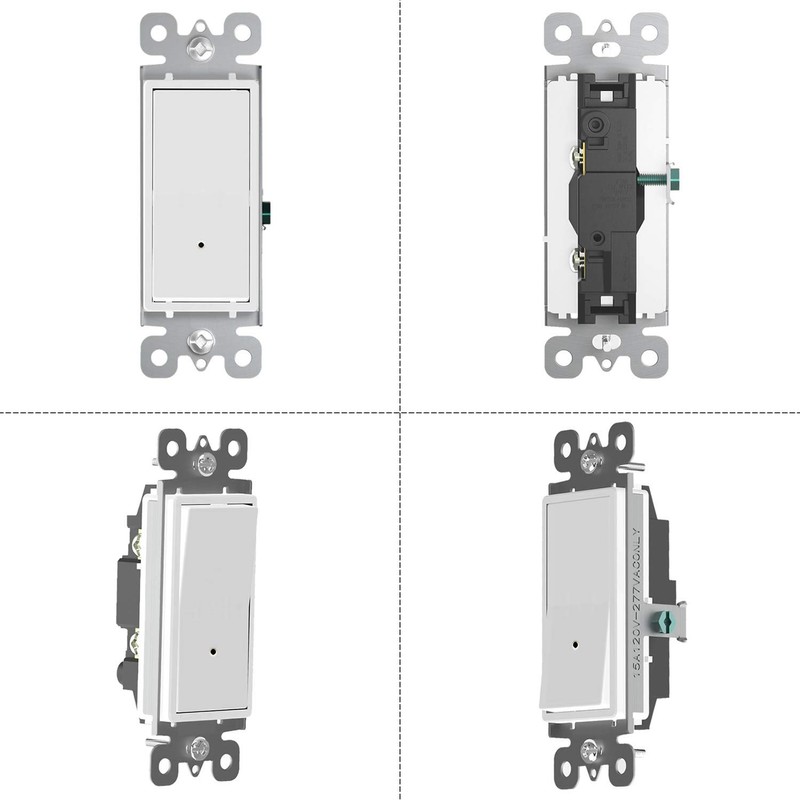 2 Pack Illuminated Light Switch,Paddle Rocker Wall Switch with LED
