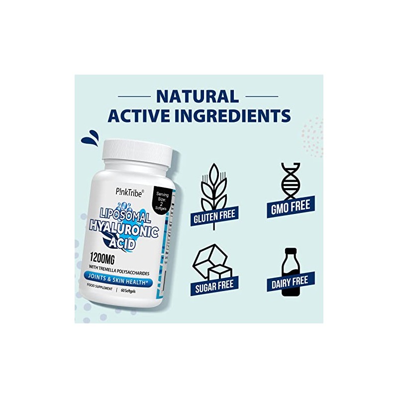 Liposomal Hyaluronic Acid Supplements - 1200mg Per Serving, High-Potency Bioavailable