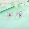 Starchenie Heart Stud Earrings 925 Sterling Silver Birthstone Earrings Jewelry
