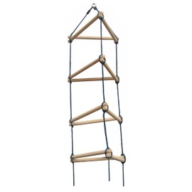 Swing-N-Slide NE 3023 Triangle Rope Ladder Swing Set Climbing Attachment with Ground Anchors, Brown