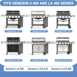 OTAMECE 66097 Grill Grates with Grill 66041 66796 Flavorizer Bars Heat Deflectors for Weber Genesis II Grill Parts, E-410, S-410, Genesis II LX E-440, S-440,Porcelain Heat Plate Deflectors