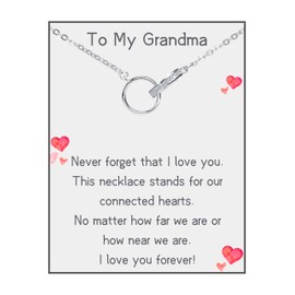 Aster Ross Dainty Silver Inter-Locking Ring Necklace Jewelry Best Grandma Gift 925 Sterling Silver Sparkly Great Heartfelt Present for Grandmother Grandma Grandmom Nana Gigi Mimi