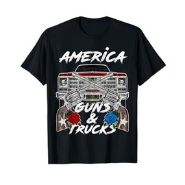 America Guns Trucks Patriot Squarebody Square Body Truck USA T-Shirt