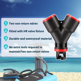 Stand-Up Paddleboard Accessories Multi Pump Adapter Suitable for All SUP HR Valve Fittings Owning Two Non-Return Valves Multiport No Tools Required
