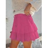 Aoudery Flowy Shorts for Women Boho Ruffled Tiered Skorts Casual