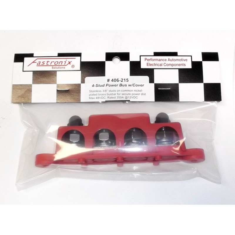 Fastronix 3/8" 4 Stud Stainless Steel Power Distribution Block with