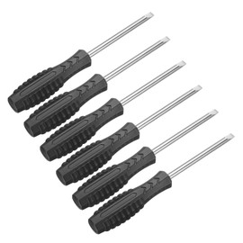 uxcell 6pcs Mini Slotted Screwdriver 5.0mm 145mm Length Micro Precision Flat Head Screw Driver with Non-Slip Handle for Watch Eyeglasses Electronics Small Appliances Repair