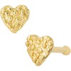 Solid Yellow Gold Nugget Heart Nose Stud, Heart Shape Nose