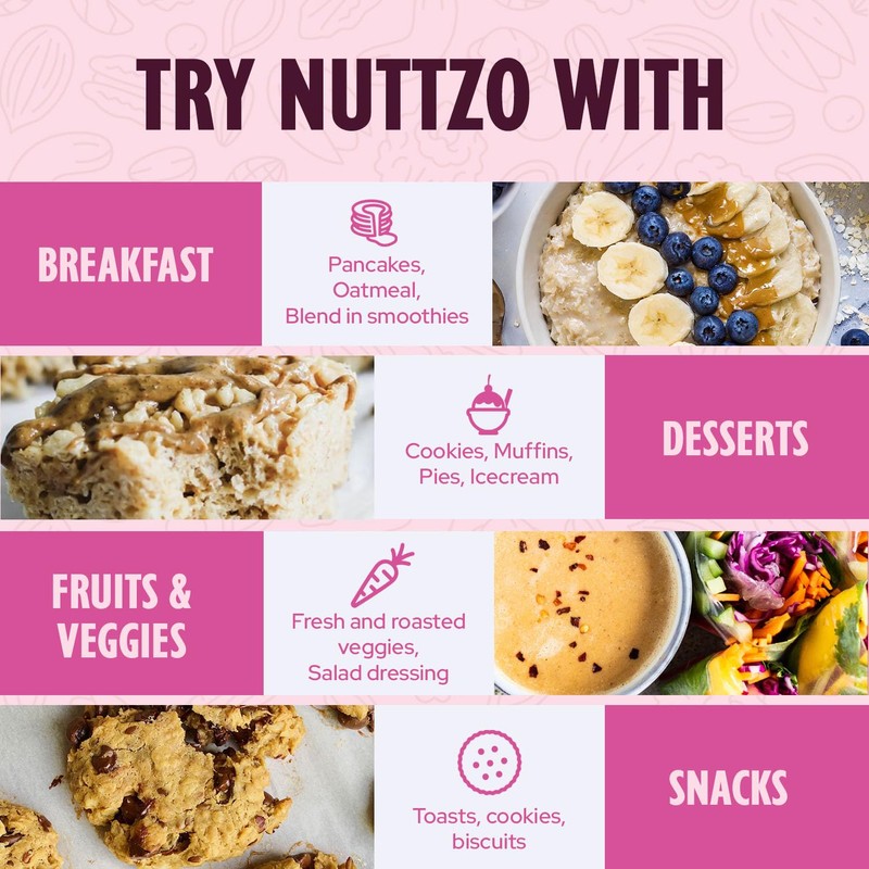 NuttZo Natural Power Fuel 7 Nuts and Seeds Butter, Crunchy,