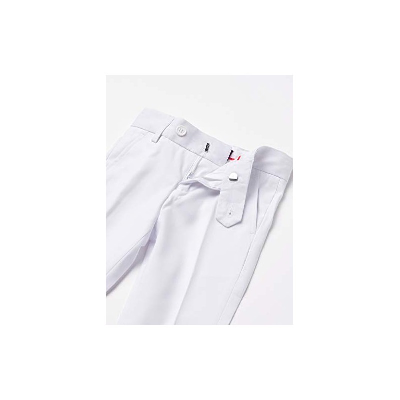 a.x.n.y Boys' Solid Dress Pants, White, 12
