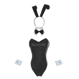 FCCAM Bunny Costume Women Girl Sakurajima May Cosplay Costume Anime Senpai Bunny Suit with Ears Black L