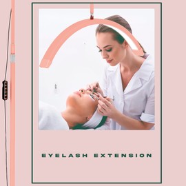 toyshi 23 Inch Eyelash Extensions LED Light Lamp for Beauty and Content Creation, Adjustible Brightness Arched Lash Light for Lash Extension, Skincare, Eyebrows, Tattoo, Half Moon Lamp