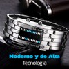Bluelander Reloj para Hombre LED, Binario, Pantalla Azul, Reloj Digital