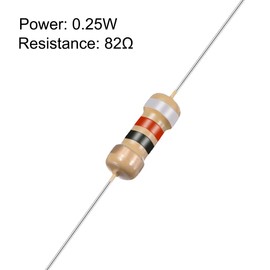 Sourcingmap 500Pcs 82 Ohm Resistor, 1/4W 5% Tolerance Carbon Film Resistors, 4 Bands for DIY Electronic Projects and Experiments
