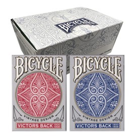 Bicycle Playing Cards 6 Decks Victors Back Bulk Bundle | 3 Red Decks 3 Blue Decks