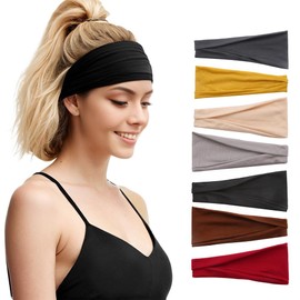 KKUMIGO Headbands for Women Non-Slip Hair Bands Hair Warp for Daily Workout Sports Running Yoga 7Pack