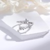Jesus Cross Ring,Sterling Silver Adjustable Open Faith Cross Religious Ring