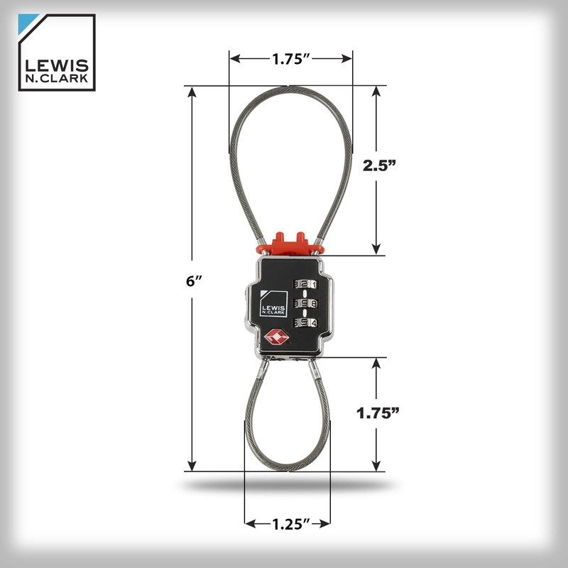 Lewis N. Clark Triple Security Lock - Resettable Combination Lock,