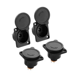 PNGKNYOCN DC 5.5x2.1mm Power Socket，12 V 3A DC Female Panel Mount Connector with Waterproof Cap for Panel Mount（4 Pack）