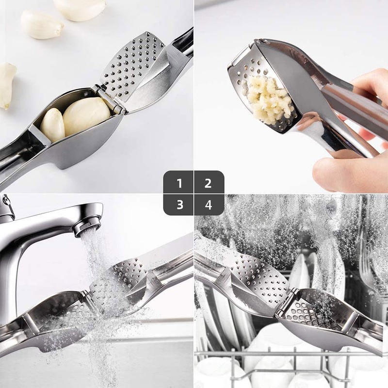 Kitchen Premium Garlic Press Stainless Steel Garlic Crusher Press Easy