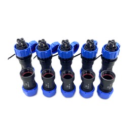 Pack of 5 Connector Plug Aviation Plug SP17 4-Pin IP68 4 Pin Solderless Aviation Plug Waterproof Aviation Plug for Outdoor Lamps Used 500V 5A (18AWG Cable Screw Crimp)