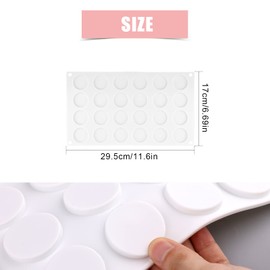 KINBOM 1PC Silicone Mat for Wax Seal Stamp, 24 Cavity Wax Sealing Pad Flat Round Disc Mold Tray for Craft Adhesive Waxing Epoxy UV Resin DIY Craft (White)