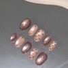 Choco Dot Glow [Handmade Nail Tip] - Stiletto / Choco