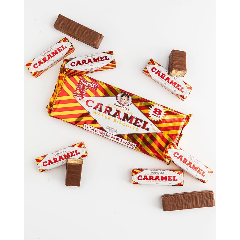 Tunnock's Real Milk Chocolate Caramel Wafers 8 Pack of 30g