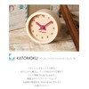 KATOMOKU mini clock round red wood beech km-26