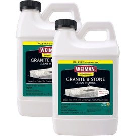 Weiman Disinfecting Granite Cleaner and Polish - 64 Ounce (2 Pack) Safely Cleans and Shines Granite Marble Quartz Quartzite Slate Limestone Corian Laminate Tile Countertop