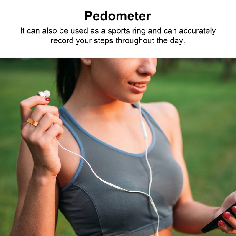 Smart Ring Aluminum Alloy Pedometer Sleep Temperature Tracking Lightweight Smart