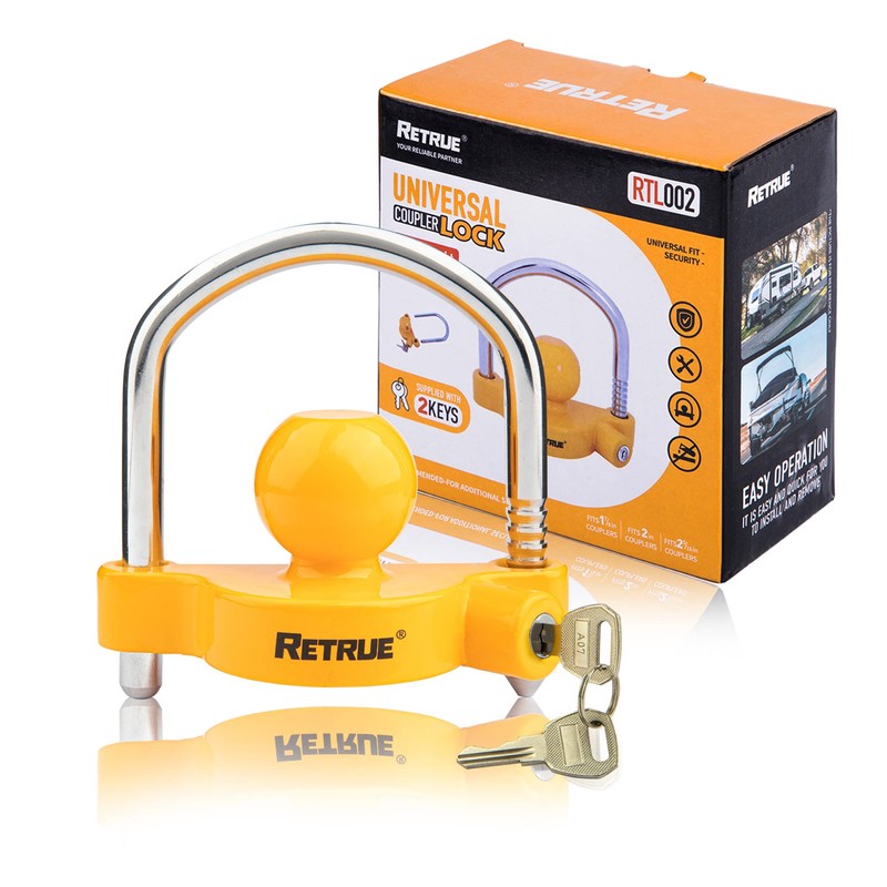 RETRUE Universal Coupler Lock Trailer Locks Ball Hitch Trailer Hitch