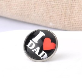 Brooch Gifts for Dad Father, I Love Dad Brooch for Daddy Dad Fathers Birthday Day Gifts,Round Pin Button Badges for Dad Father Valentine's day Christmas Gifts from Step Kids Daughter Son