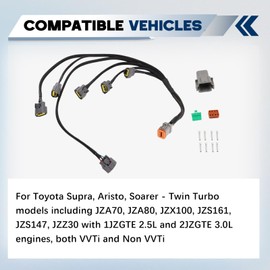 ANWENCHAPEY VVTi Ignition Coil Conversion Harness Compatible With Toyota Supra,Aristo,Soarer - 1JZGTE 2JZGTE VVTi & Non VVTi,R35 GTR Skyline - High Safety & Strong Sparks - High Safety & Strong Sparks