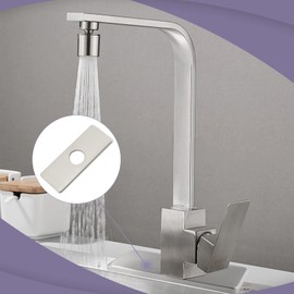 Litoexpe 6 Inch Sink Hole Cover Faucet Deck Plate for Bathroom or Kitchen Faucet 1-3 Hole, Brushed Nickel Stainless Steel Sink Hole Escutcheon Plate