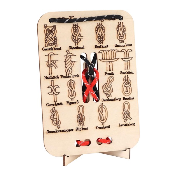 Lyreh Knot Tying Training Board, 16 Essential Knots Trainer with