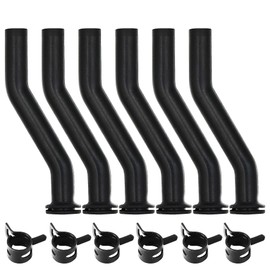 (6-pack) Calvana 596163 Rubber Vacuum Hose with 6 clamps, 3" Tractor Vacuum Pump Hoses, Compatible with Briggs & Stratton,John Deere Lawnmower Engine Parts, 797408, 593998,Black