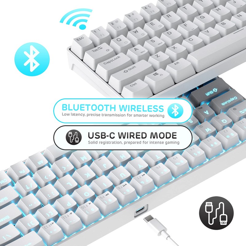 RK ROYAL KLUDGE RK68 Wireless Hot Swappable 65% Mechanical Keyboard,